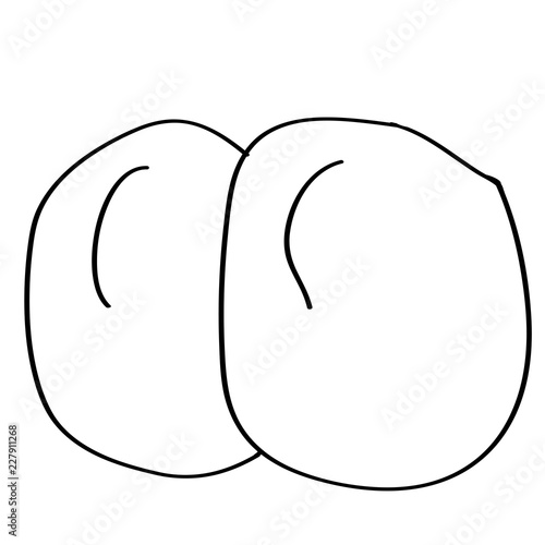 Doodle cartoon ass on white background