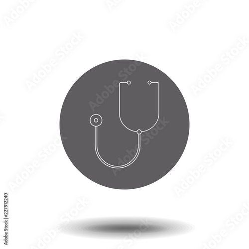 Stethoscope line icon, outline vector sign, linear style pictogram isolated on white. Symbol, logo illustration. Pixel perfect