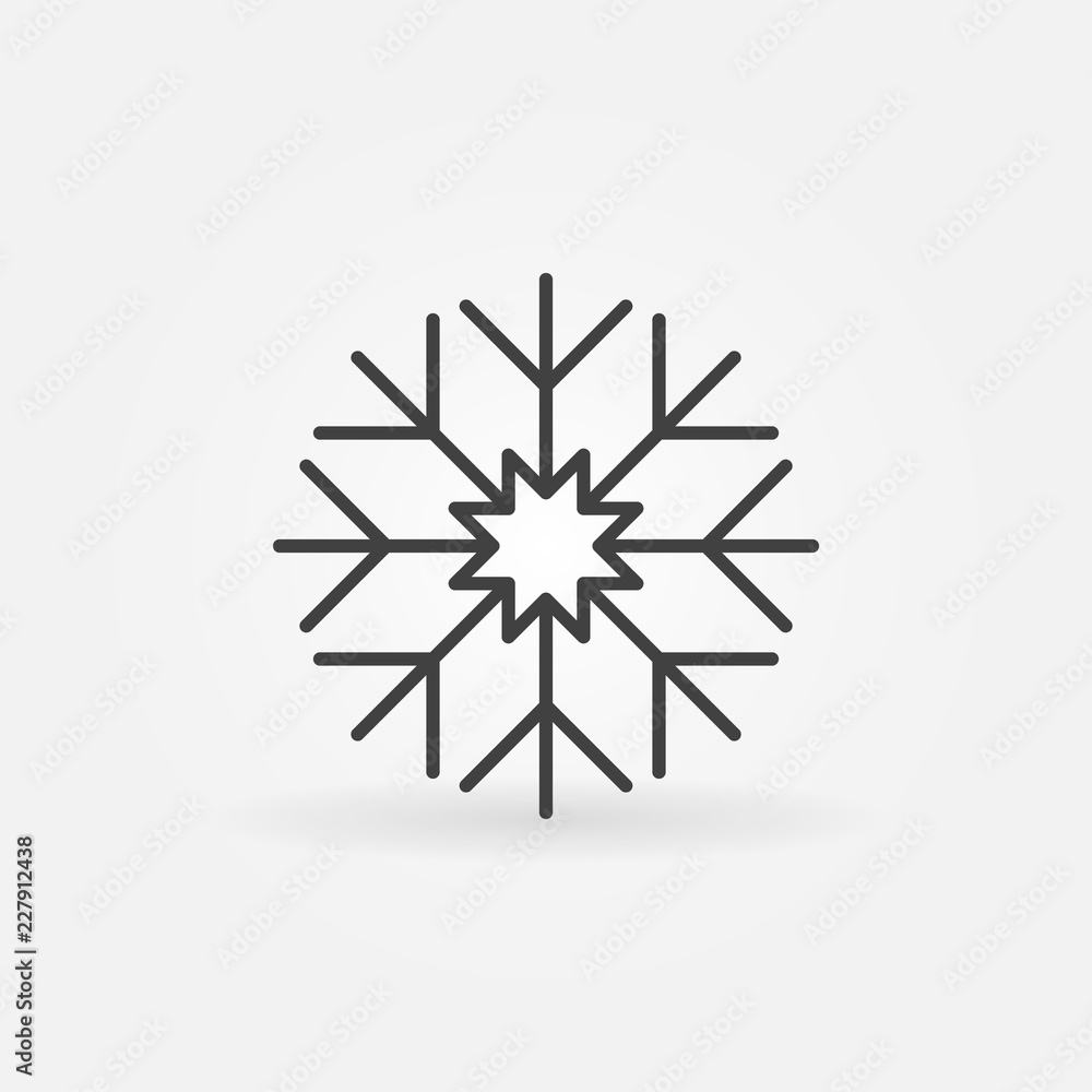 Snowflake vector icon. Snow winter modern line symbol Snowflake vector icon. Snow winter modern line symbol