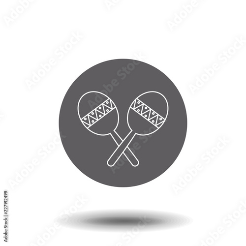 Crossed maracas, rumba shakers or shac-shacs musical instrument line art icon for music apps and websites. Logo illustration. Pixel perfect photo