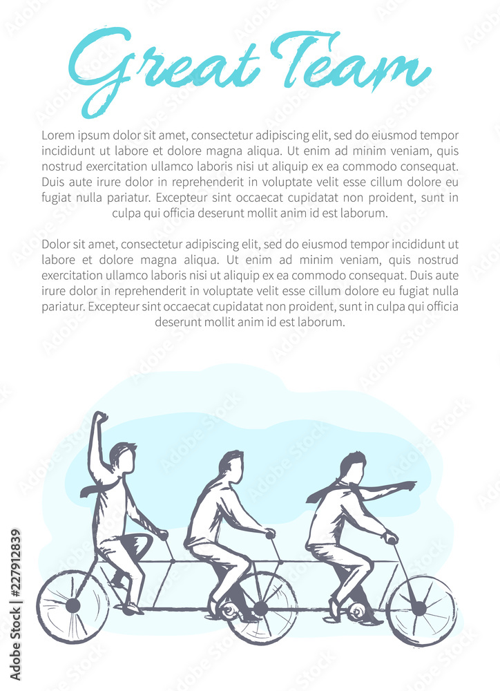 Obraz premium Great Team Poster Text Sample Vector Illustration
