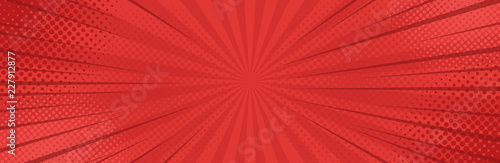 Vintage pop art red background. Banner vector illustration