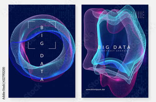 Quantum computing background. Technology for big data, visualization, artificial intelligence and deep learning. Design template for interface concept. Vector quantum computing backdrop.
