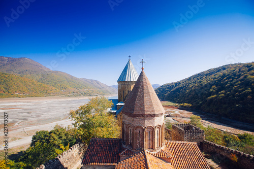 Ananuri Castle with Church on the bank of lake, Georgia photo