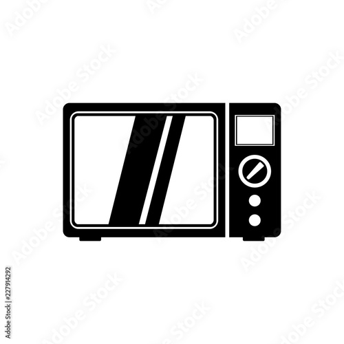 Icono plano microondas en color negro