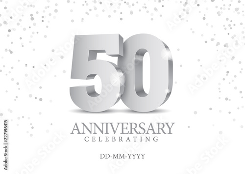 Anniversary 50. silver 3d numbers.