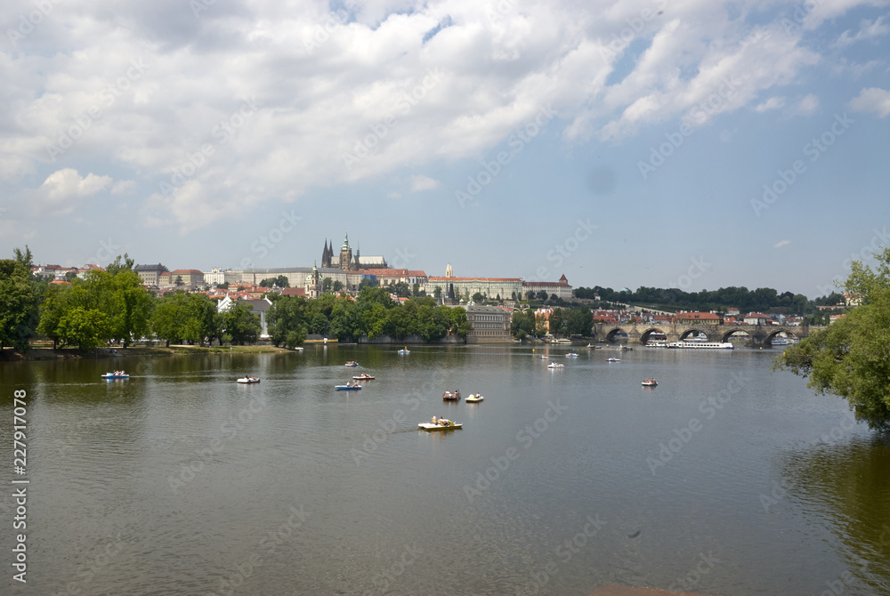 Obraz premium view of the river in prague