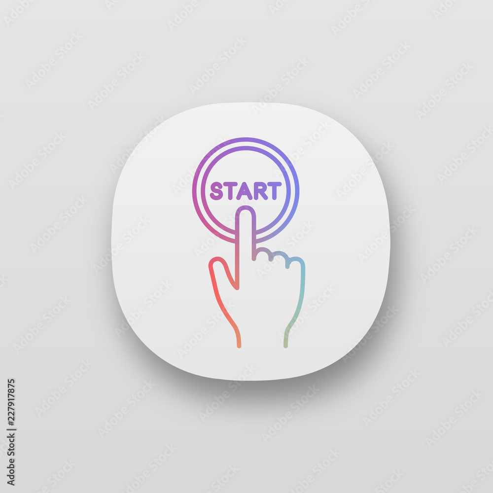 Start button click app icons set Start button click app icons set