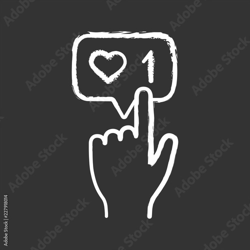 Like counter button chalk icon