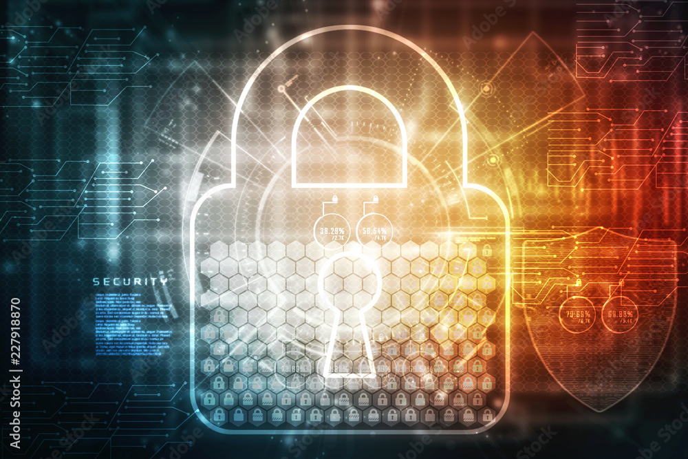 2d illustration Safety concept: Closed Padlock on digital background 2d illustration Safety concept: Closed Padlock on digital background