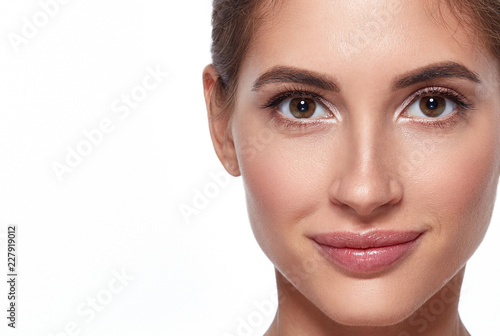 Beautiful woman skin care healthy concept beauty portrait.