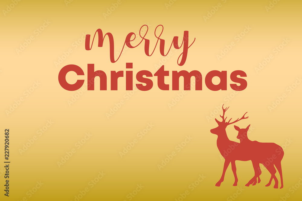 goldene Weihnachtskarte mit Rentieren goldene Weihnachtskarte mit Rentieren