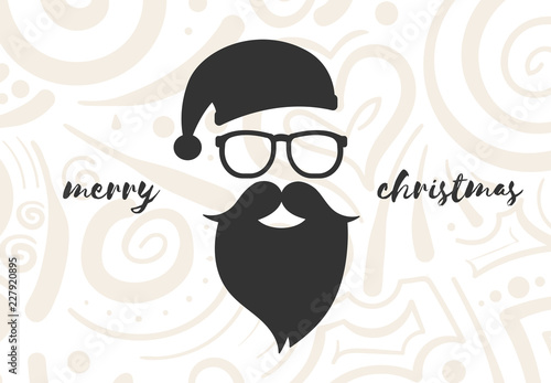 Merry Christmas - Ornamente Hintergrund mit Weihnachtsmann