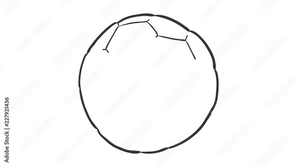 sketch of the football ball on white background, simulation of sketching sketch of the football ball on white background, simulation of sketching