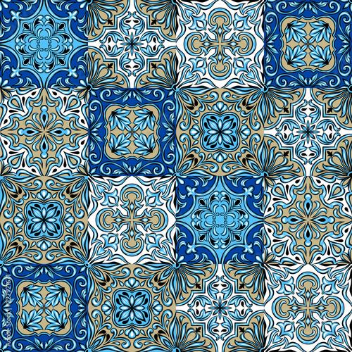 Portuguese azulejo ceramic tile pattern.