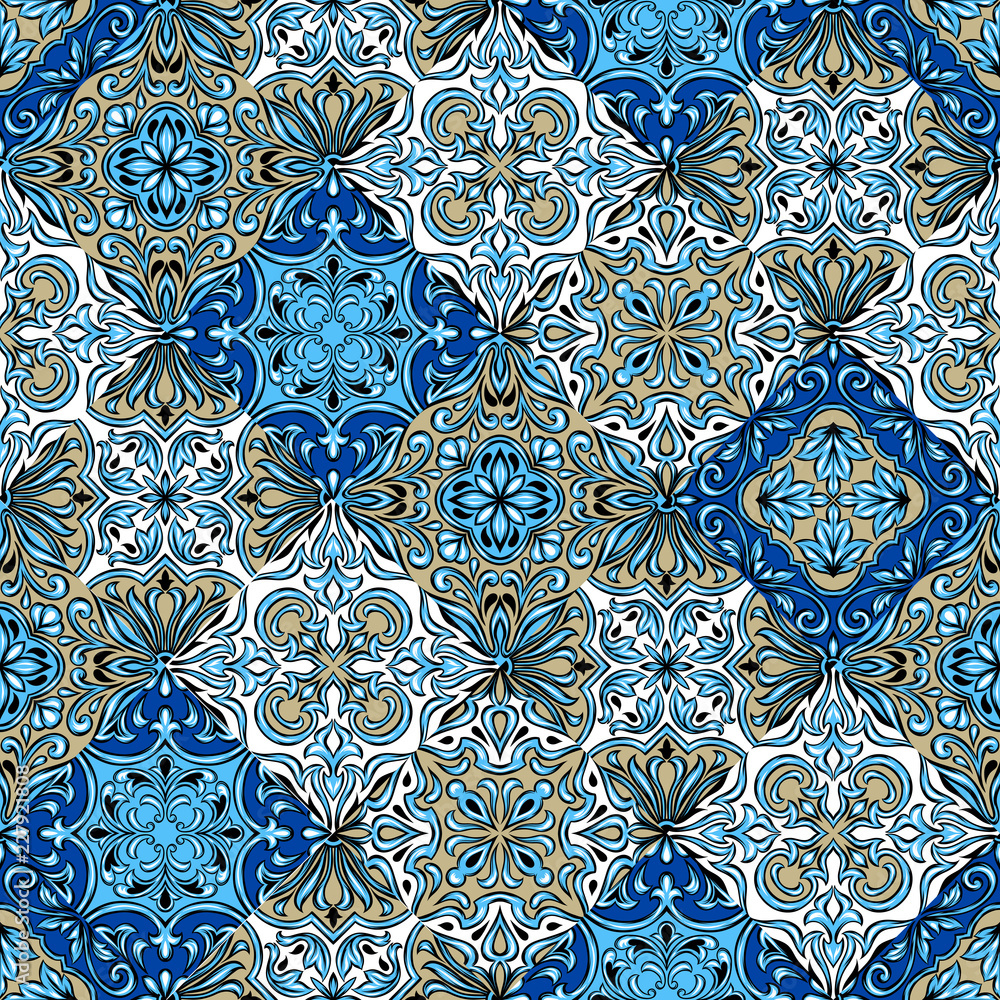 Portuguese azulejo ceramic tile pattern. Portuguese azulejo ceramic tile pattern.