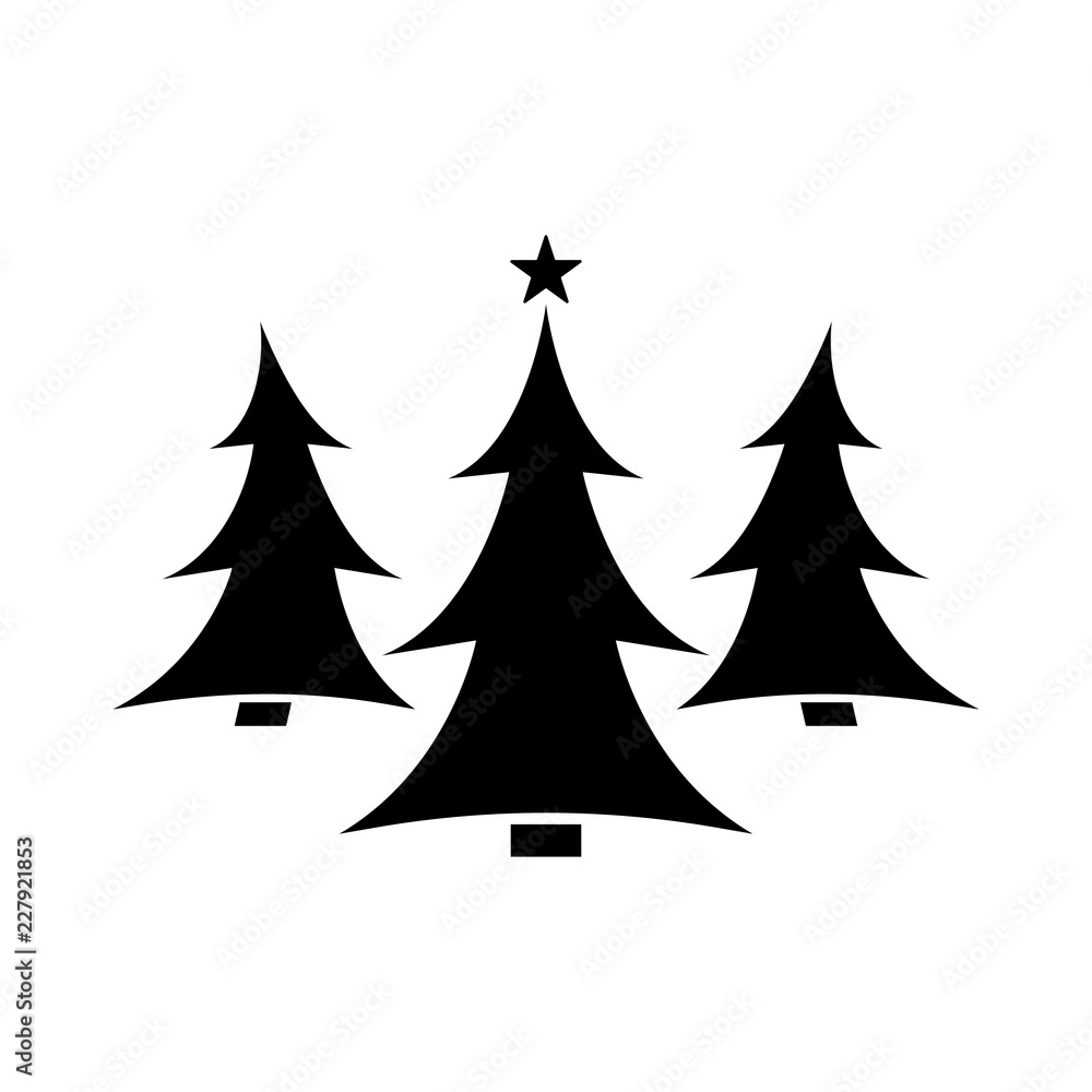 Obraz premium christmas tree with a star on a white background. New Year and Christmas concept