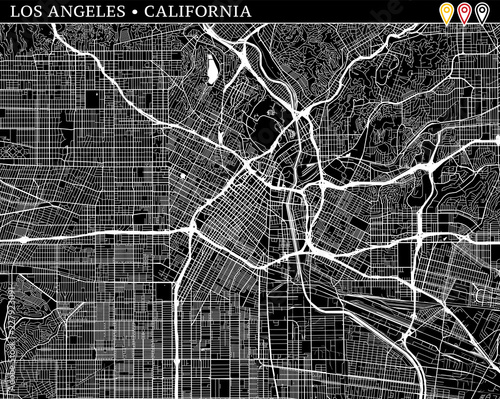 Simple map of Los Angeles, California