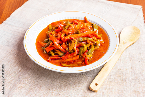 Italian food - pepper, onion and tomato peperonata