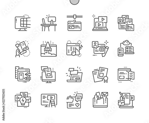 Web Content Well-crafted Pixel Perfect Vector Thin Line Icons 30 2x Grid for Web Graphics and Apps. Simple Minimal Pictogram