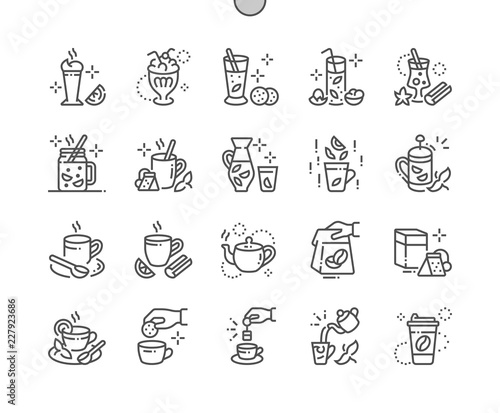 Hot drinks Well-crafted Pixel Perfect Vector Thin Line Icons 30 2x Grid for Web Graphics and Apps. Simple Minimal Pictogram