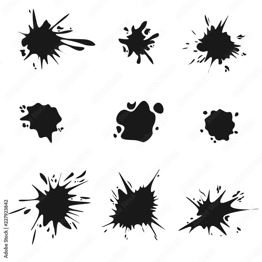 Vector set of splashes on the white background Vector set of splashes on the white background