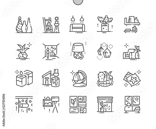 Home decoration Well-crafted Pixel Perfect Vector Thin Line Icons 30 2x Grid for Web Graphics and Apps. Simple Minimal Pictogram