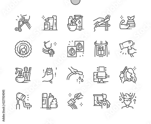 Hair salon Well-crafted Pixel Perfect Vector Thin Line Icons 30 2x Grid for Web Graphics and Apps. Simple Minimal Pictogram