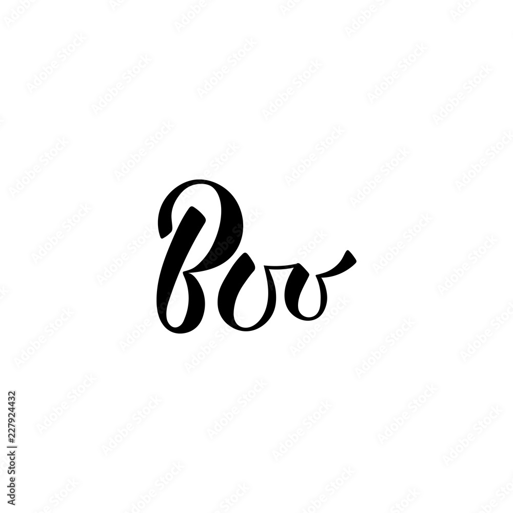 Boo- hand drawn lettering. Black, white, orange. Perfect design for greeting card, poster, banner, print invitation. Vector illustration EPS 10. Boo- hand drawn lettering. Black, white, orange. Perfect design for greeting card, poster, banner, print invitation. Vector illustration EPS 10.