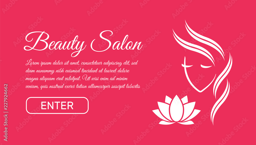 Beautiful woman vector logo template for hair salon, beauty salon, cosmetic procedures, spa center. Beauty logo for hair salon