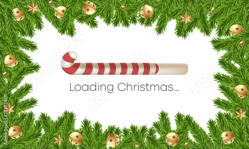 Loading Christmas - Zuckerstange mit weihnachtlicher Dekoration