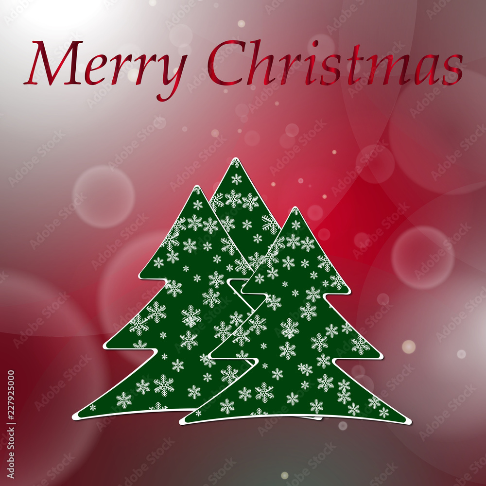 Abstract red round bokeh background with christmas tree Abstract red round bokeh background with christmas tree