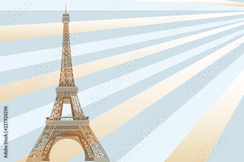 Eiffel-tower on retro background with copyspace