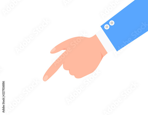 Forefinger and Male Arm in Blue Suit Color Poster