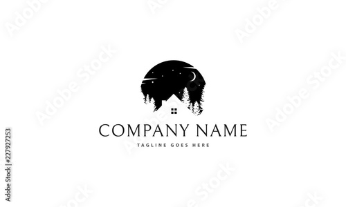Night Home Vector logo image