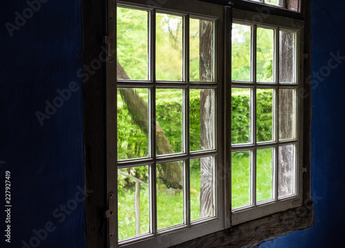 The window of an old farmhouse  inside