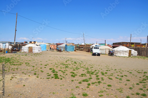 Yurt Village in the Desert Gobi of Mongolia   © robnaw