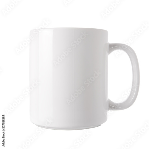White coffee cup isolated on white background.