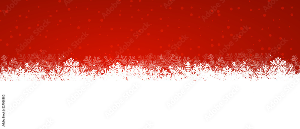 red snowy background panorama - obrazy, fototapety, plakaty 