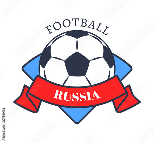 Football in Russia Logo Color Vector Illustration