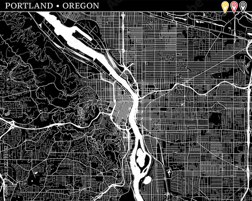 Simple map of Portland, Oregon