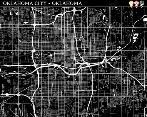 Simple map of Oklahoma City, Oklahoma