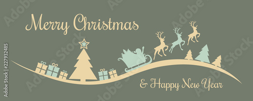 Concept of Christmas greeting card with decorative text. Vector.