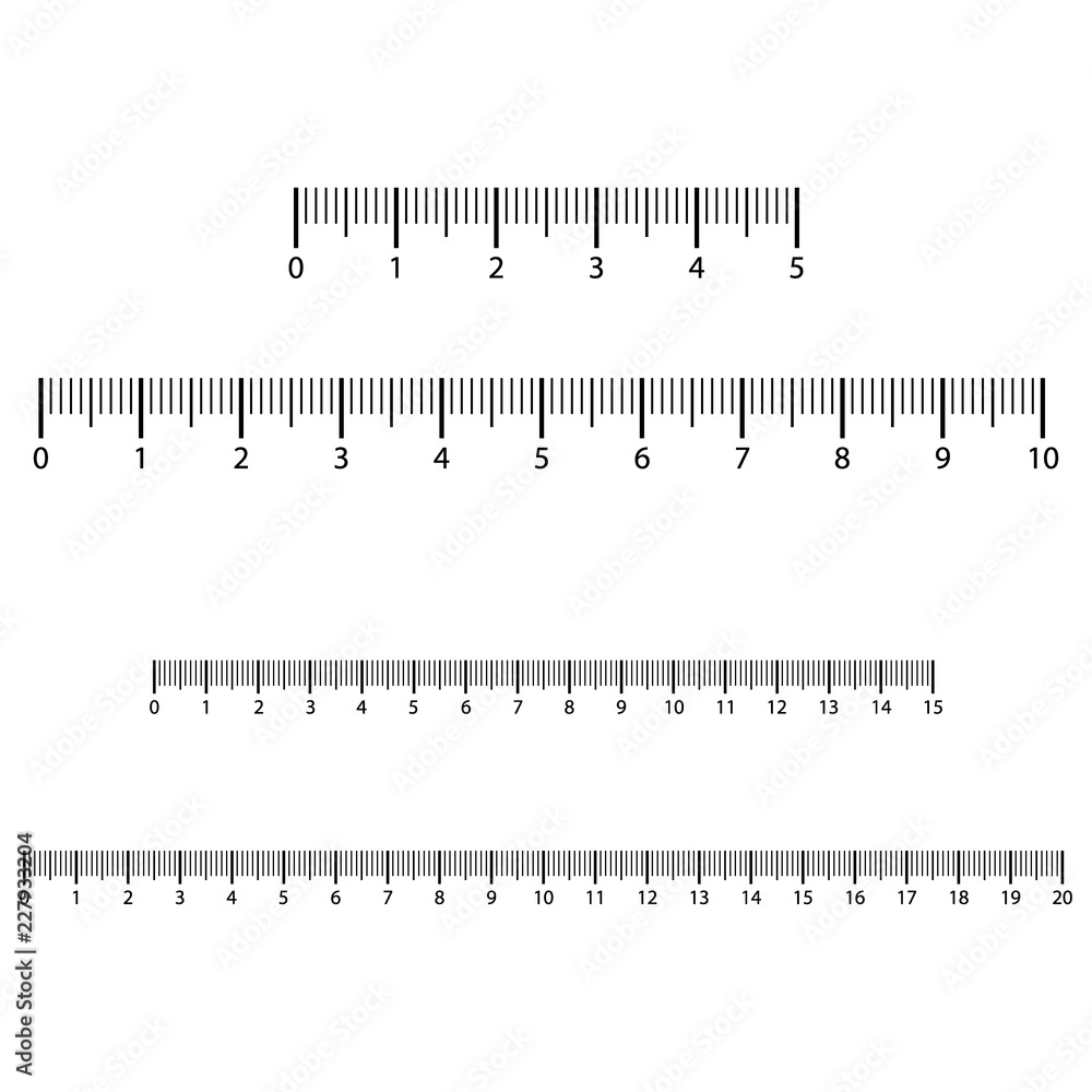 Measuring scale, markup for rulers. Vector illustration. Measuring scale, markup for rulers. Vector illustration.