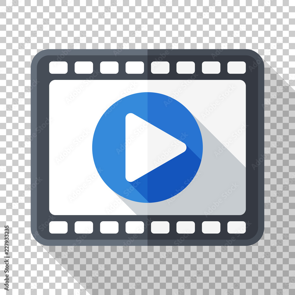 Media player icon in flat style on transparent background Media player icon in flat style on transparent background