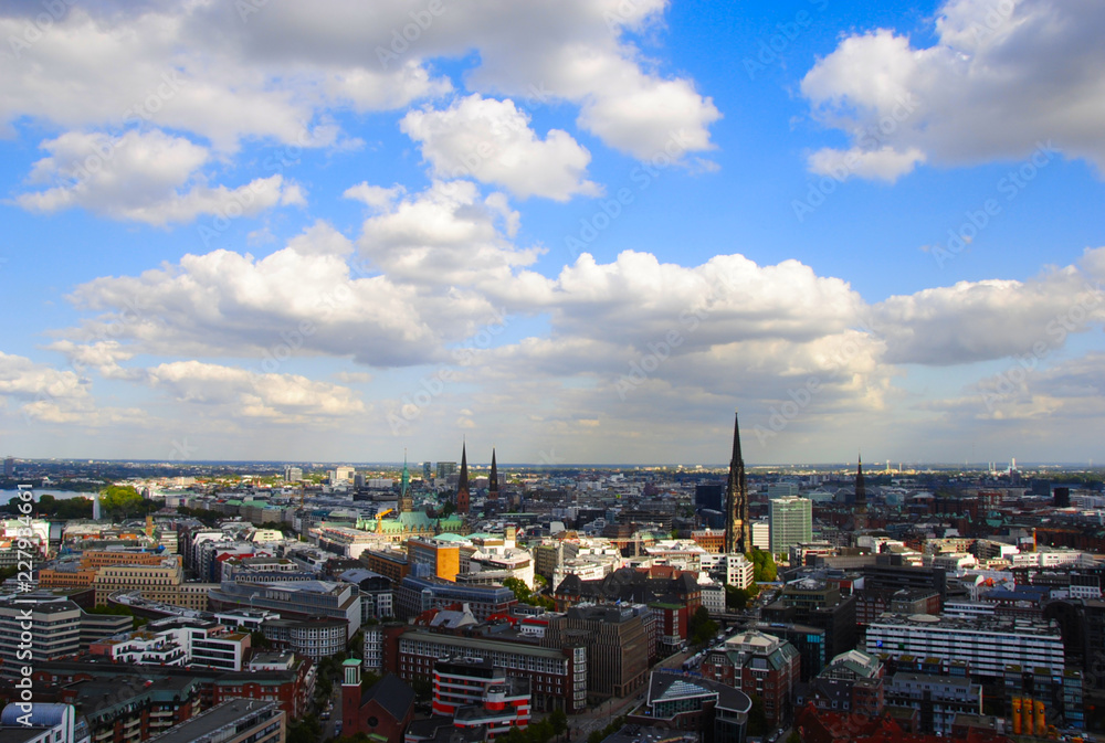 Obraz premium panorama view over the city of Hamburg in Germany
