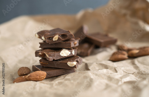 Milk chocolate with whole almonds