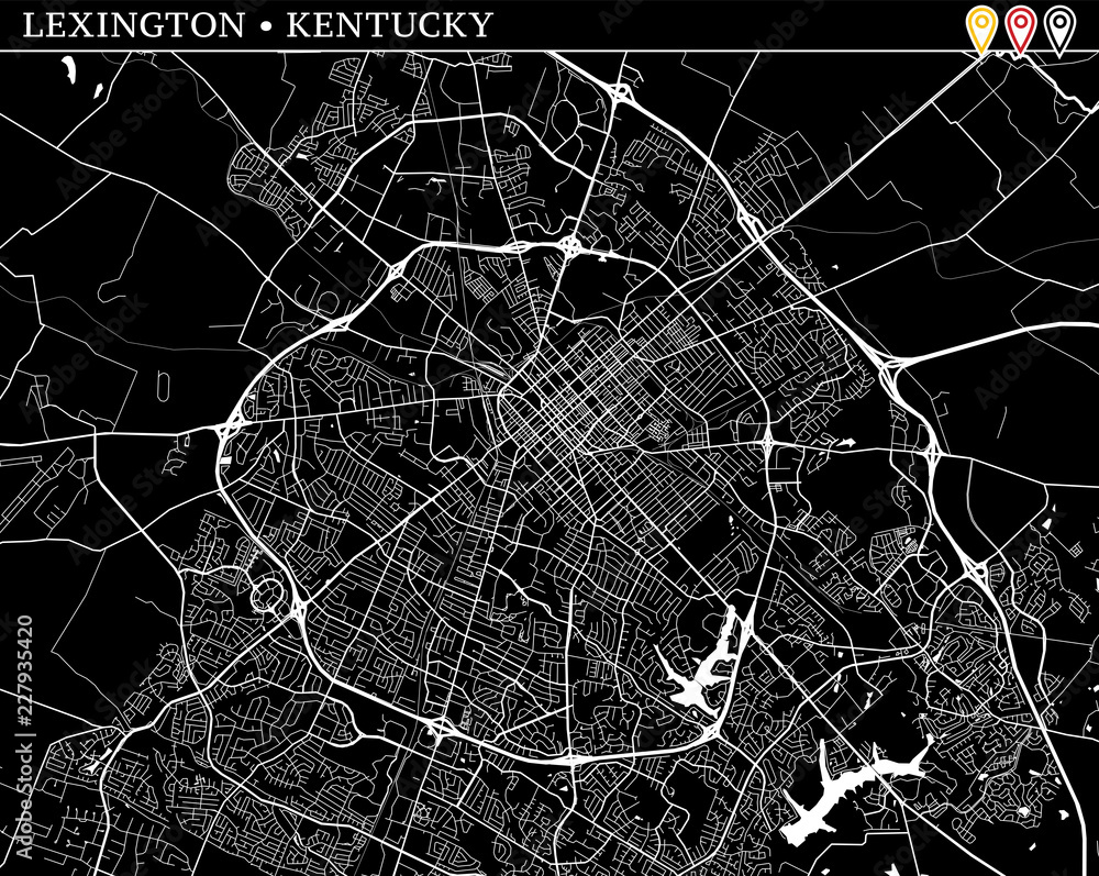 Simple Map Of Lexington Kentucky Stock Vector Adobe Stock   1000 F 227935420 VwjUzsXqq3I3JFNSmkkwUETSeNGEiLg4 