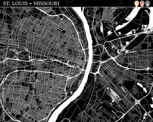 Simple map of St. Louis, Missouri