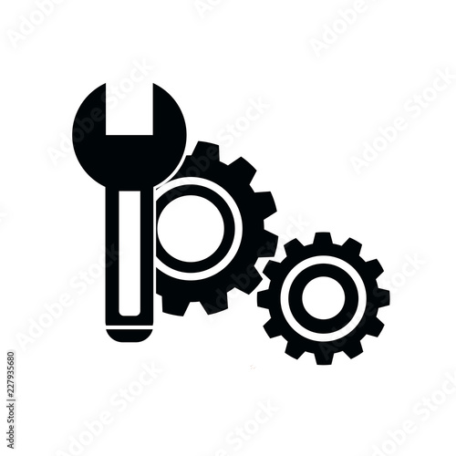 repair tool icon  hammer and snipper mechanical service